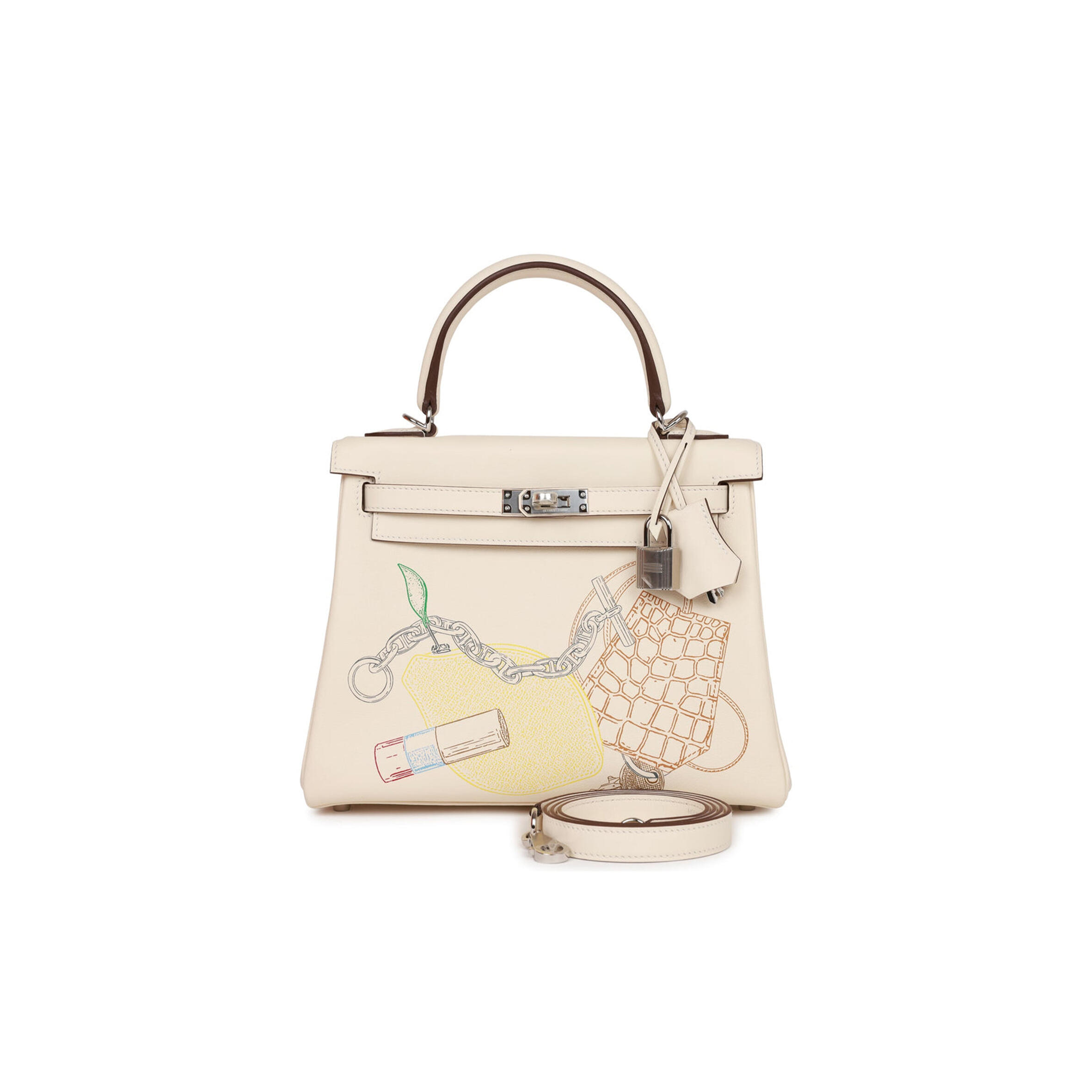 HERMES KELLY 25 SWIFT PALLADIUM HARDWARE (25*17*7cm)